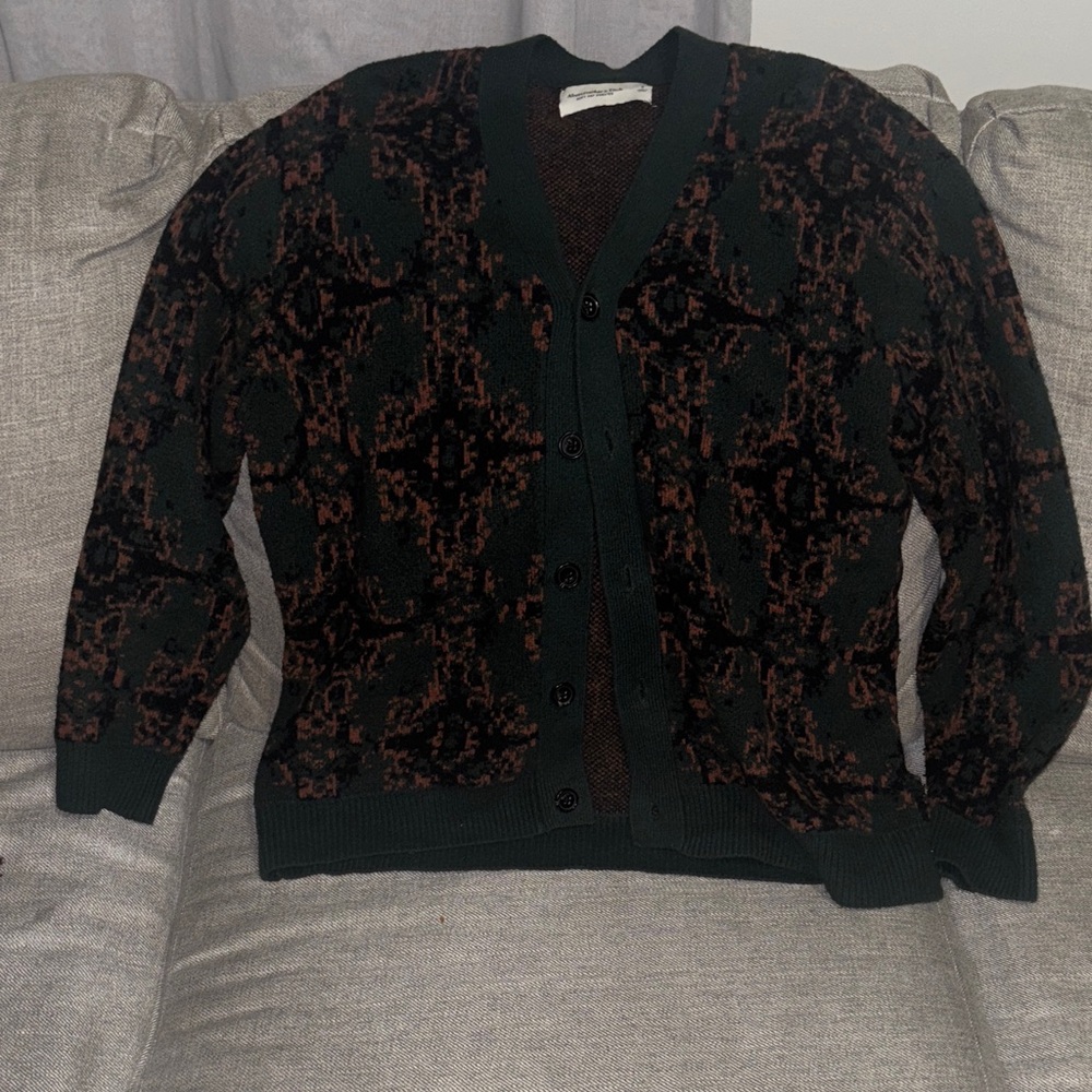 Abercrombie & Fitch Green and Brown Men’s Sweater